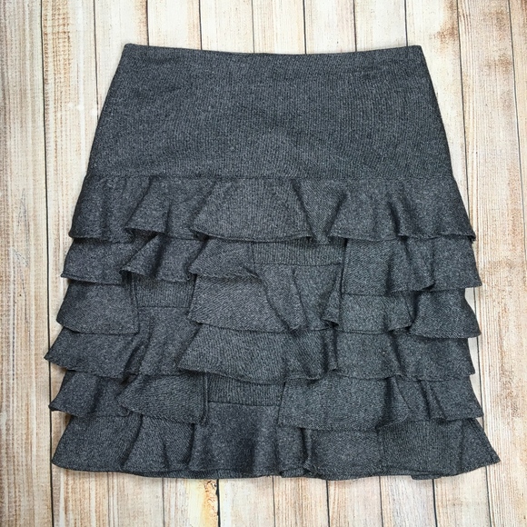 Talbots Dresses & Skirts - Talbots tiered ruffle pencil skirt in gray tweed